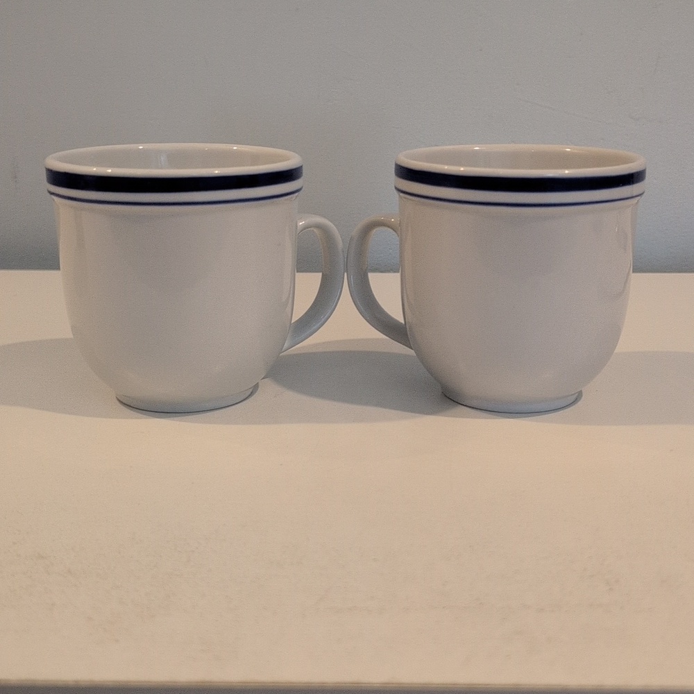 Pottery Barn Ceramic 12 Ounce Club Blue Coffee Mug Set. - Picture 14 of 16